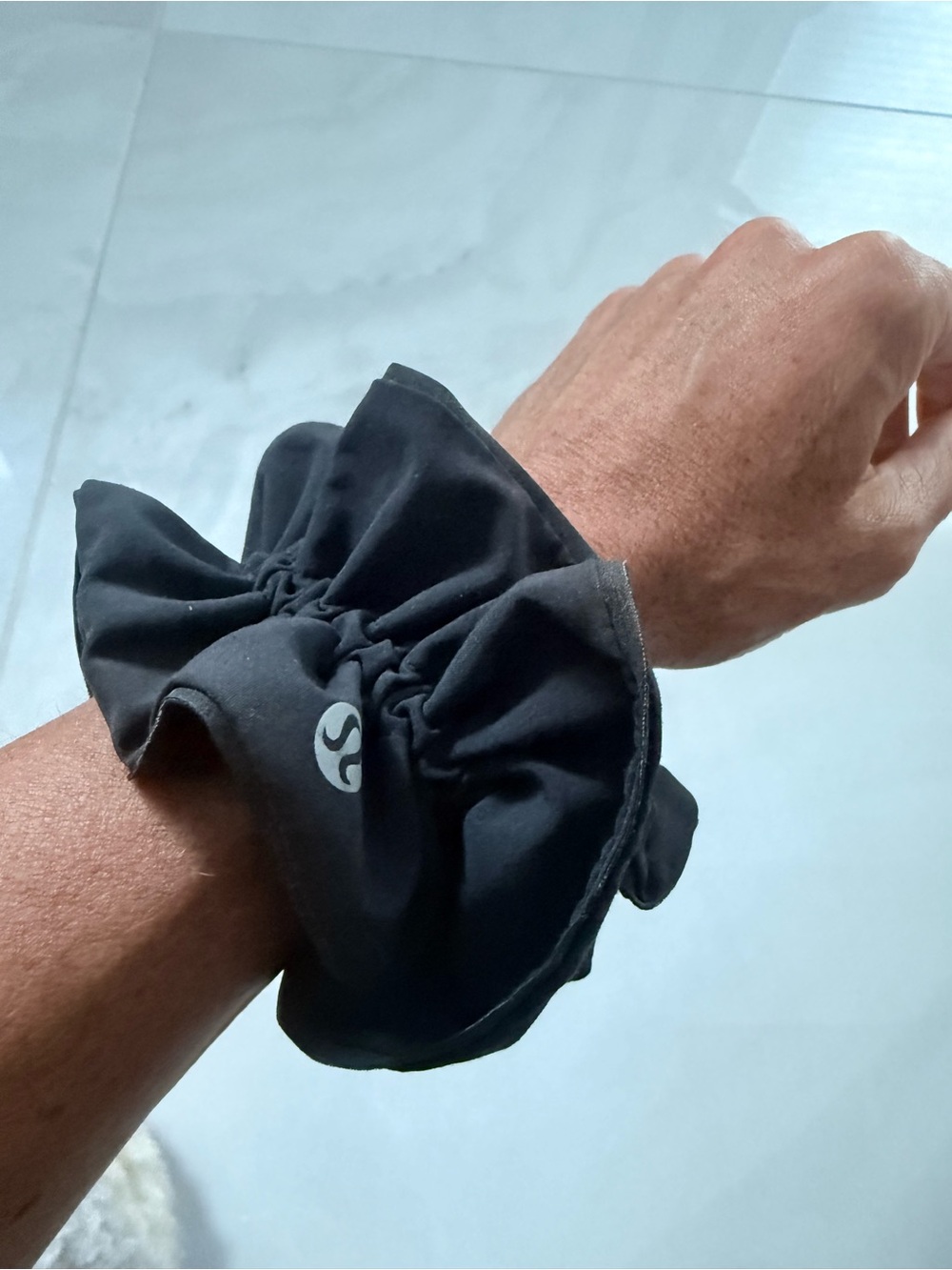 Lululemon black scrunchie medium size